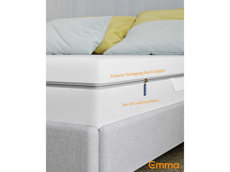 Emma matras met een rits voor eenvoudig reinigen.